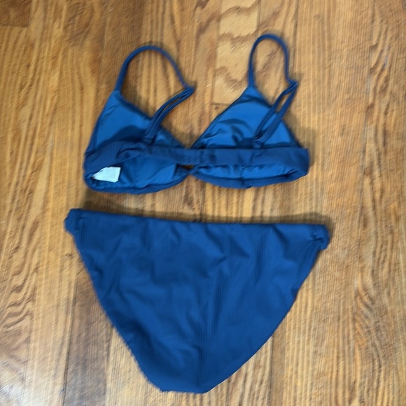 Andie Bonita Bikini Set Ribbed Bijou Blue size Small NWOT - Picture 9 of 11